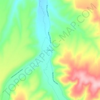 Carte topographique Pine City, altitude, relief