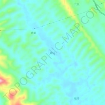 Carte topographique 绿浪, altitude, relief