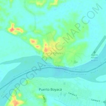 Carte topographique Puerto Perales, altitude, relief