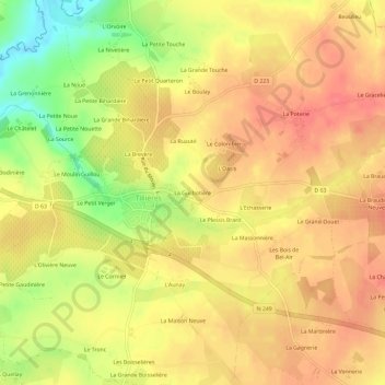 Carte topographique La Guilbotière, altitude, relief