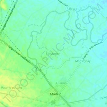 Carte topographique Panayogon, altitude, relief
