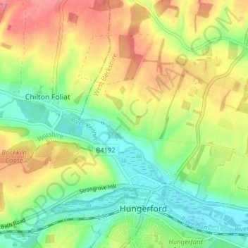 Carte topographique Leverton, altitude, relief