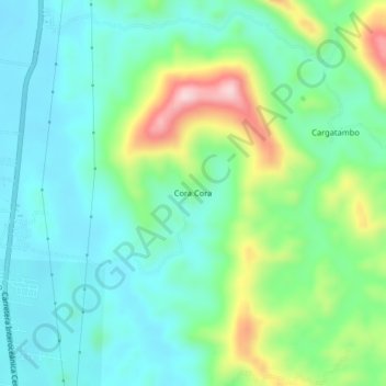 Carte topographique Cora Cora, altitude, relief