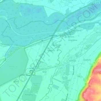 Carte topographique Spörerau, altitude, relief