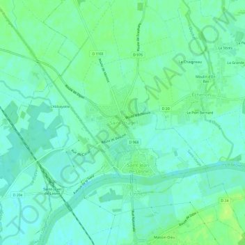 Carte topographique Saint-Usage, altitude, relief