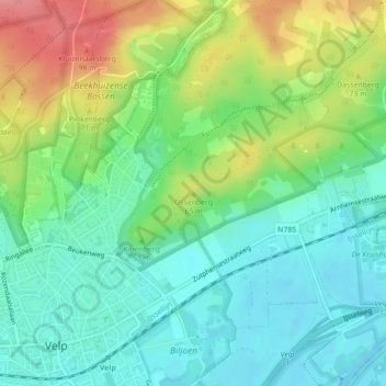 Carte topographique Ossenberg, altitude, relief
