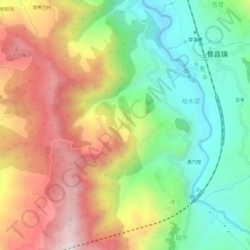 Carte topographique Bala, altitude, relief