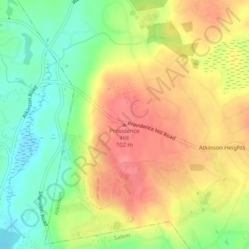 Carte topographique Providence Hill, altitude, relief