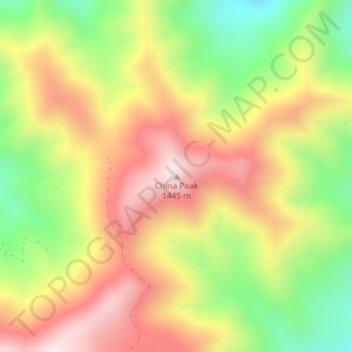 Carte topographique China Peak, altitude, relief