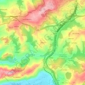 Carte topographique Latores, altitude, relief
