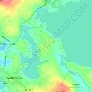 Carte topographique Whitten Neck, altitude, relief