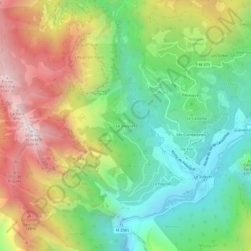 Carte topographique Le Blaquet, altitude, relief