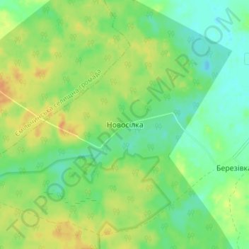 Carte topographique Novosilka, altitude, relief