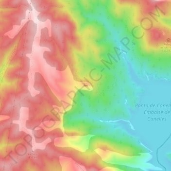 Carte topographique Fet, altitude, relief