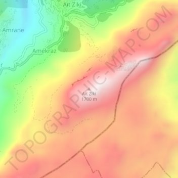 Carte topographique Ait Ziki, altitude, relief