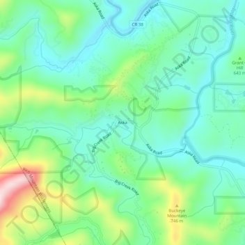 Carte topographique Aska, altitude, relief