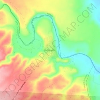 Carte topographique Buena Vista, altitude, relief