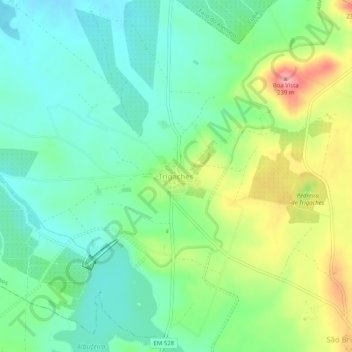 Carte topographique Trigaches, altitude, relief