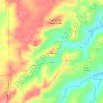 Carte topographique Loma Chanmico, altitude, relief