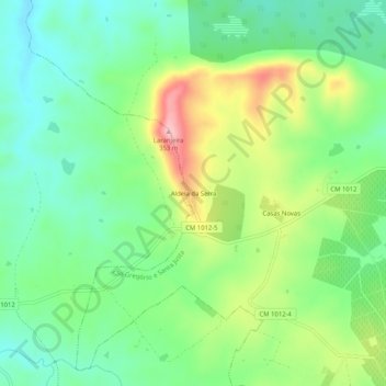 Carte topographique Aldeia da Serra, altitude, relief