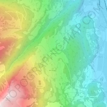 Carte topographique Hüseren, altitude, relief