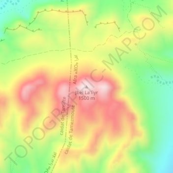 Carte topographique Jbel La'fiyr, altitude, relief