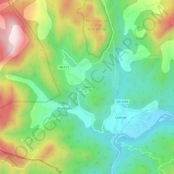 Carte topographique Plañel, altitude, relief