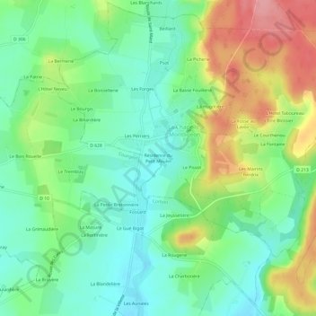 Carte topographique Résidence du Petit Moulin, altitude, relief
