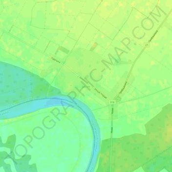 Carte topographique Јарак, altitude, relief