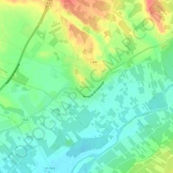 Carte topographique Alcarràs, altitude, relief