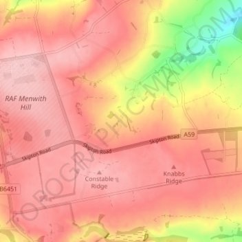 Carte topographique Kettlesing, altitude, relief