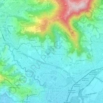 Carte topographique Quintino Basso, altitude, relief