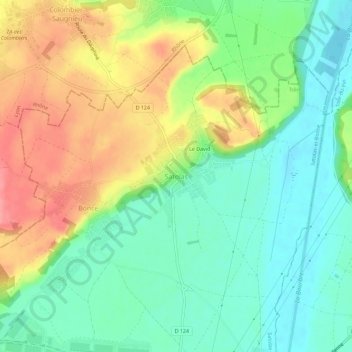 Carte topographique Satolas, altitude, relief