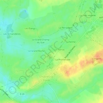 Carte topographique Le Four à Chaux, altitude, relief