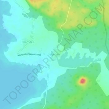 Carte topographique Moharli, altitude, relief