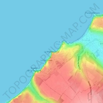 Carte topographique La Manneporte, altitude, relief