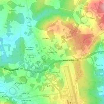 Carte topographique Requesende, altitude, relief