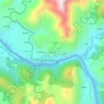 Carte topographique Slapper, altitude, relief