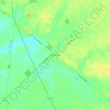 Carte topographique New Antioch, altitude, relief