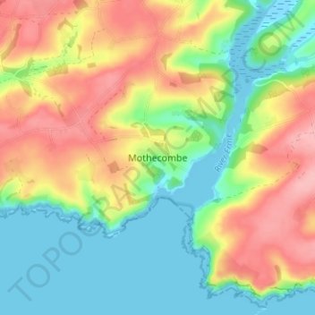 Carte topographique Mothecombe, altitude, relief