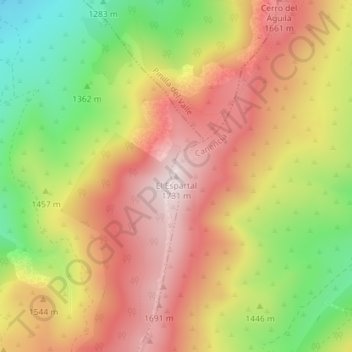 Carte topographique El Espartal, altitude, relief
