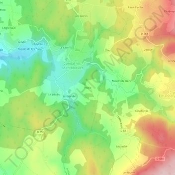 Carte topographique Pissis, altitude, relief