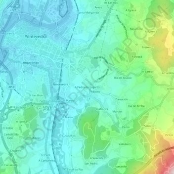 Carte topographique A Pedra do Lagarto, altitude, relief