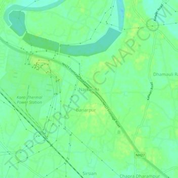 Carte topographique Narsanda, altitude, relief