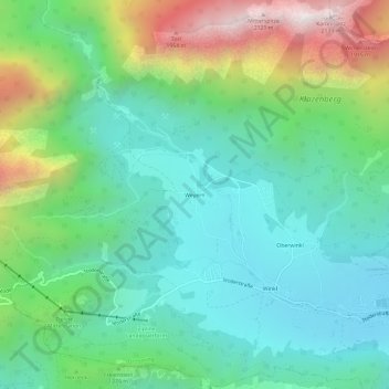 Carte topographique Weyern, altitude, relief
