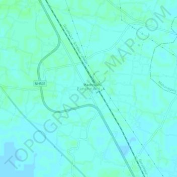 Carte topographique Panchrukhi, altitude, relief