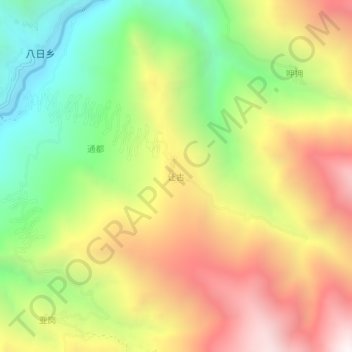 Carte topographique Ranggu, altitude, relief
