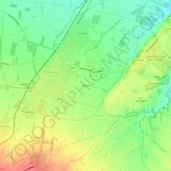 Carte topographique Razza, altitude, relief