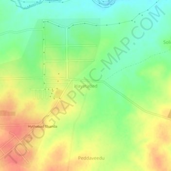 Carte topographique Hayatabad, altitude, relief