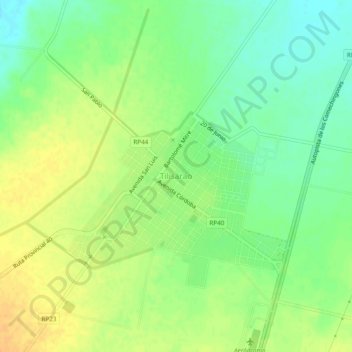 Carte topographique Tilisarao, altitude, relief